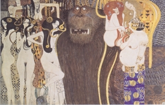 Beethoven Frieze (plate 5, center wall): The Hostile Powers by Gustav Klimt