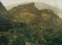 Blick zur Bergstadt Mola bei Taormina by Ferdinand Georg Waldmüller