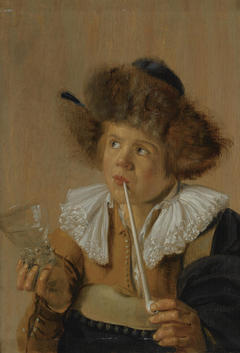 Boy smoking a pipe: Taste by Jan Miense Molenaer