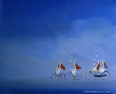 CHEVAUCHEE DE QUATRE WALKYRIES - ride of 4 valkyries - Oil on canvas by Pascal by Pascal Lecocq