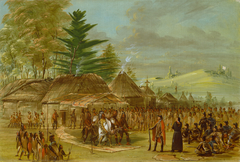 Chief of the Taensa Indians Receiving La Salle.  March 20, 1682 by George Catlin