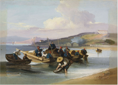 Chinese Scene, Fishermen by George Chinnery