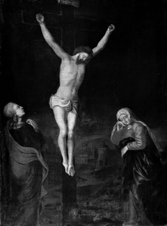 Christ on the Cross between the Virgin Mary and St John by Anonymous