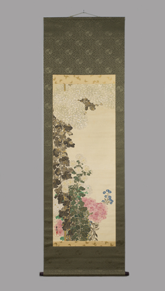 Chrysanthemums, Hydrangeas, and Asters by Kamisaka Sekka