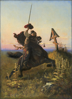 Cossack in the steppe by Alfons Dunin-Borkowski