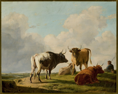 Cows in the pasture by Eugène Verboeckhoven