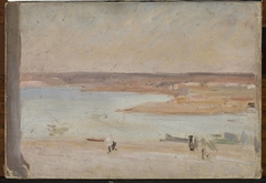 Desert landscape with a river by Jan Ciągliński