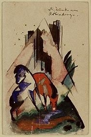 Die Tränke am Rubinberge by Franz Marc