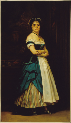 Dinah Félix (Mélanie Emilia, dite), sœur de Rachel, en costume de soubrette by Eugène Giraud