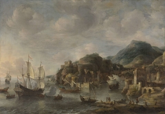 Dutch Ships in a Foreign Port by Jan Abrahamsz. Beerstraten