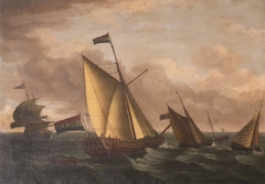 Dutch Ships in Choppy Seas by John Cleveley the Elder