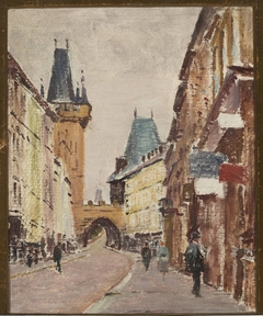 Entrance to Charles Bridge in Prague by Ignacy Pinkas