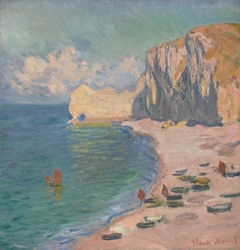 Étretat: The Beach and the Falaise d'Amont by Claude Monet