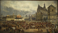 Fair before Easter at the Bernardine square in Lviv in 1895 by Tadeusz Rybkowski