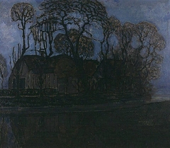 Farm in Duivendrecht at evening by Piet Mondrian