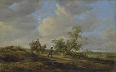 Farmer's cart on a road by Adriaen van der Cabel