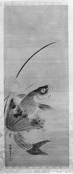 Fish and Lotus by Kanō Yasunobu