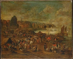 Fish Market in a Port by Pieter Casteels II