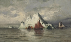 Fishing Boats and Icebergs by William Bradford