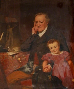 George O'Brien, 3rd Earl of Egremont (1751-1837) and his Granddaughter  the Hon. Caroline Sophia Wyndham, later Mrs Kingscote (1829-1852) by George Clint