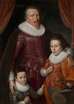 George Seton, 8th Lord Seton and 3rd Earl of Winton, 1584 - 1650. Royalist (With his sons, George, Lord Seton, 1613 - 1648 and Alexander, 1st Viscount Kingston, 1620 - 1691. Royalists) by Adam de Colone