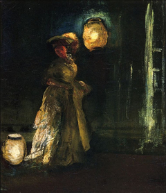 Girl with Japanese Lanterns by Everett Shinn