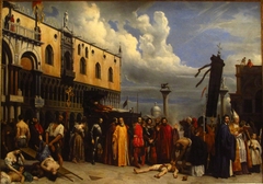 Honneurs funèbres rendus à Titien, mort à Venise pendant la peste de 1576 by Alexandre Hesse