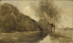 Landscape with a Stream and Willows near Gisors by Jean-Baptiste-Camille Corot