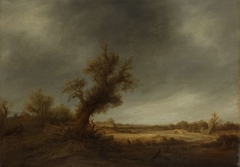 Landscape with an old oak by Adriaen van Ostade