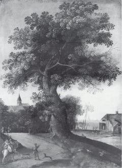 Landscape with Large Tree by Jacob Grimmer