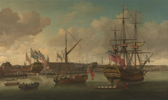 Launching at Deptford by John Cleveley the Elder