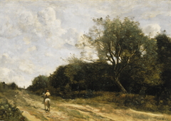 Le cavalier sur la route by Jean-Baptiste-Camille Corot