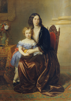 Leonie Gräfin Lanckorońska, geb. Gräfin Potocka, mit ihrem Sohn Karl by Karl von Blaas