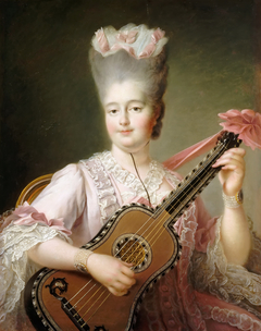 Madame Clotilde playing the guitar by François-Hubert Drouais