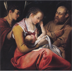 Madonna and Child with Sts Sebastian and Francis by Orazio Gentileschi