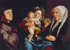 Madonna of the Daffodils with the Christ Child and Donors by Jan van Scorel