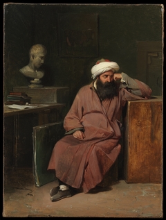 Man in Oriental Costume in the Artist’s Studio by Auguste-Xavier Leprince