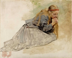 Mary Magdalene Kneeling, Study for the Christ and Mary Magdalene by Albert Edelfelt