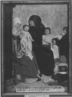 Mindelheimer Sippenaltar: Maria Cleophae und Alphäus mit ihren Kindern Jacobus d. J., Simon Zelotes, Judeas Thaddäus und Josephus Justus by Bernhard Strigel