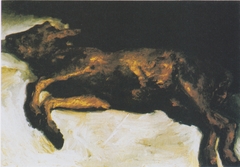 Newborn calf on straw by Vincent van Gogh