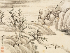 One of Eight Landscape Sketches by Dong Bangda