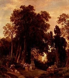 Park einer italienischen Villa by Oswald Achenbach