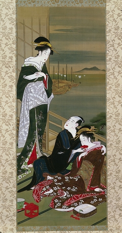 Party at a Teahouse in Shinagawa by Utagawa Toyoharu