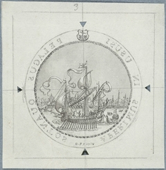 Penning op de Inwijding van het stadhuis by Bernard Picart