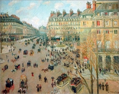 Place du Théâtre-Français and Avenue de l'Opéra, Winter Effect of Sunlight by Camille Pissarro