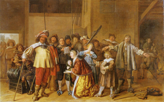 Plundering Soldiers (theater scene) by Jan Miense Molenaer