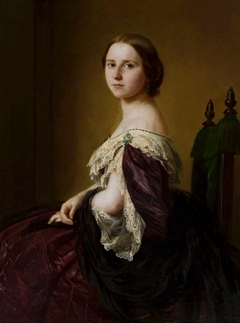 Portrait of a lady in a purple dress by Clara Berkowski