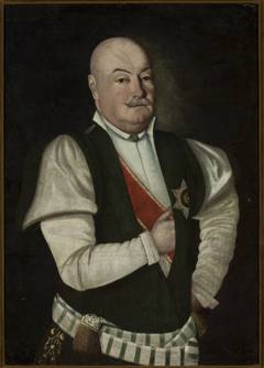 Portrait of a nobleman in costume of Podole Voivodeship. by Józef Faworski