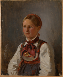 Portrait of Gunild Olsdatter from Tinn by Adolph Tidemand