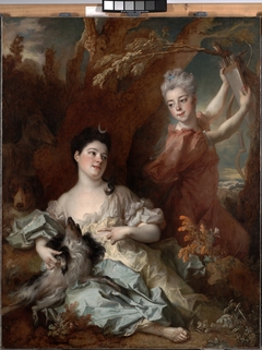 Portrait of the Comtesse de Montsoreau and Her Sister as Diana and an Attendant by Nicolas de Largillière